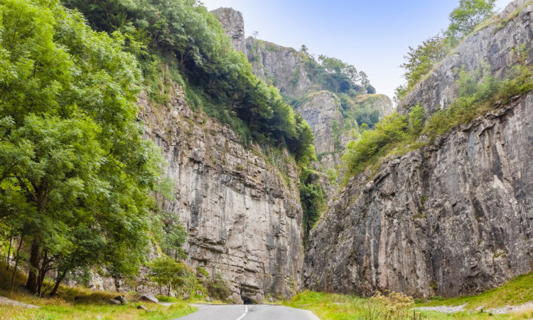 road leading up to cheddar gorge in somerset
