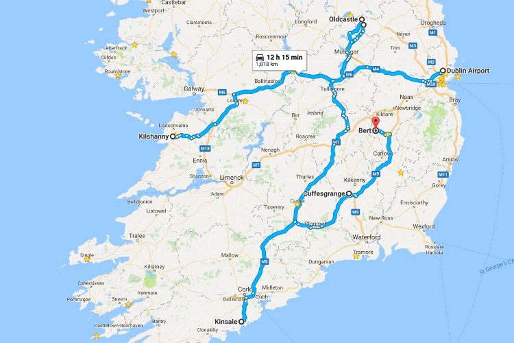 All the places we visited | Ireland