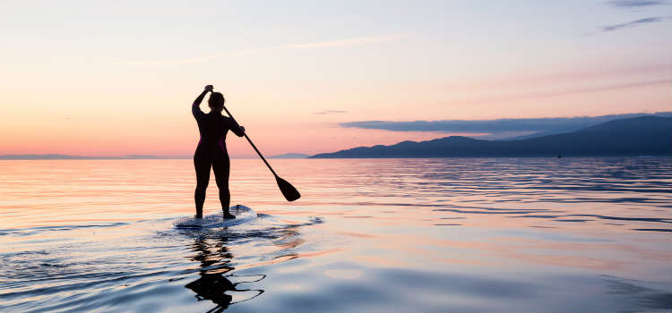 Stand-up paddleboarding outdoor activities on lisbon coast