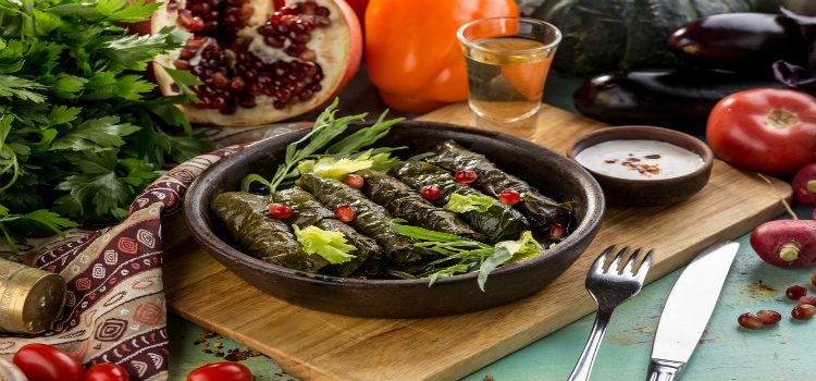 Dolmades (stuffed vine leaves)