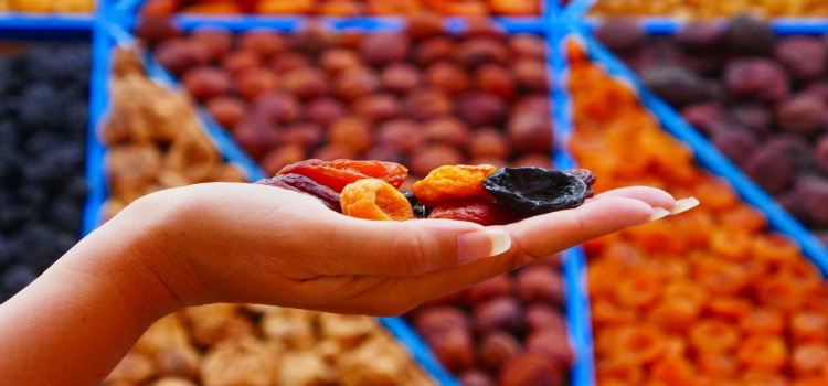 Dried fruit in a Russian market