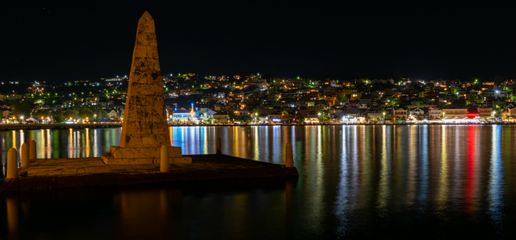 View of Argostoli at night