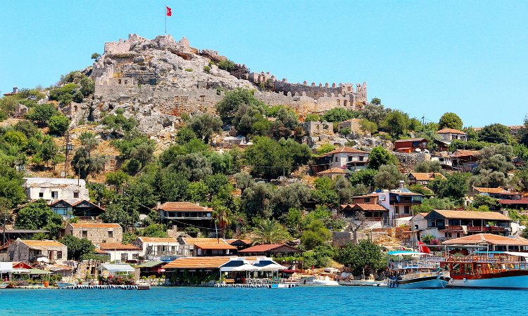 Simena castle near Kekova Island in Turkey
