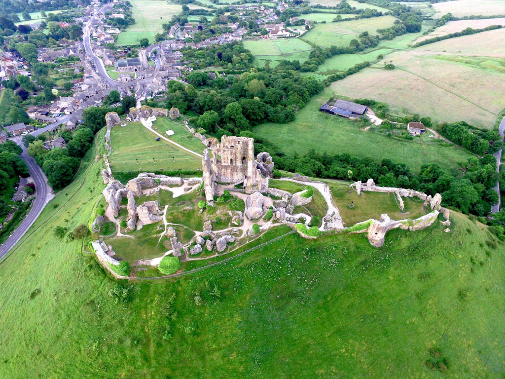 The ruins of Corfe Castle. 