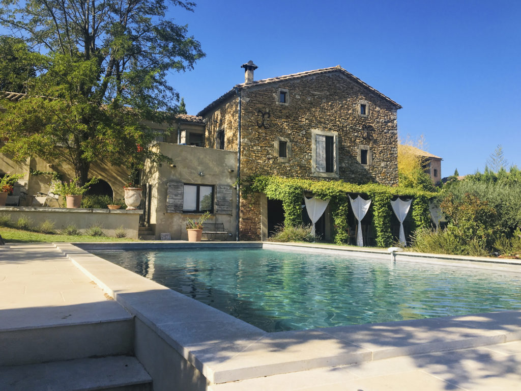 Farmhouse exterior with private swimming pool